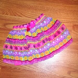 Colorful Patterned Skort with Bow